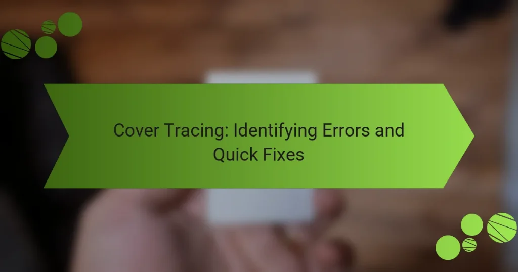 Cover Tracing: Identifying Errors and Quick Fixes