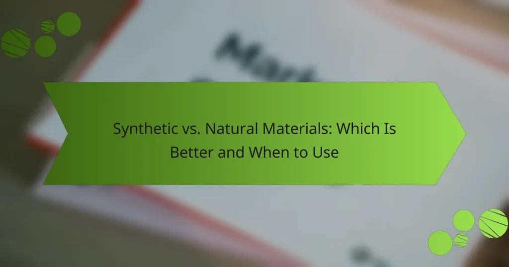 Synthetic vs. Natural Materials: Which Is Better and When to Use
