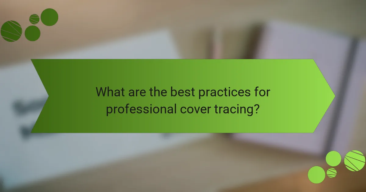 What are the best practices for professional cover tracing?