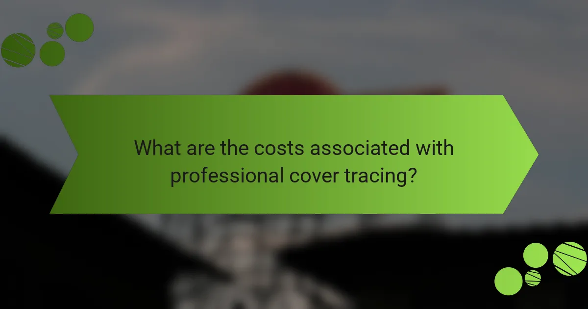 What are the costs associated with professional cover tracing?