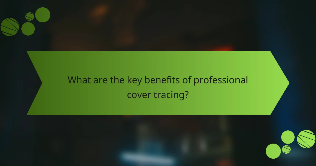 What are the key benefits of professional cover tracing?
